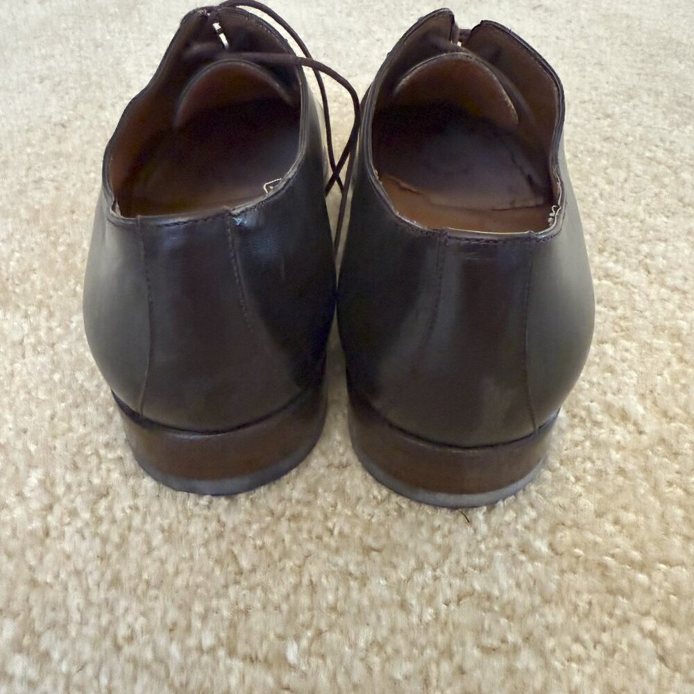 Genuine Gucci Men’s Brown Leather Dress Shoes 7G 8.5USA Lace Oxford 206625 - Picture 3 of 6